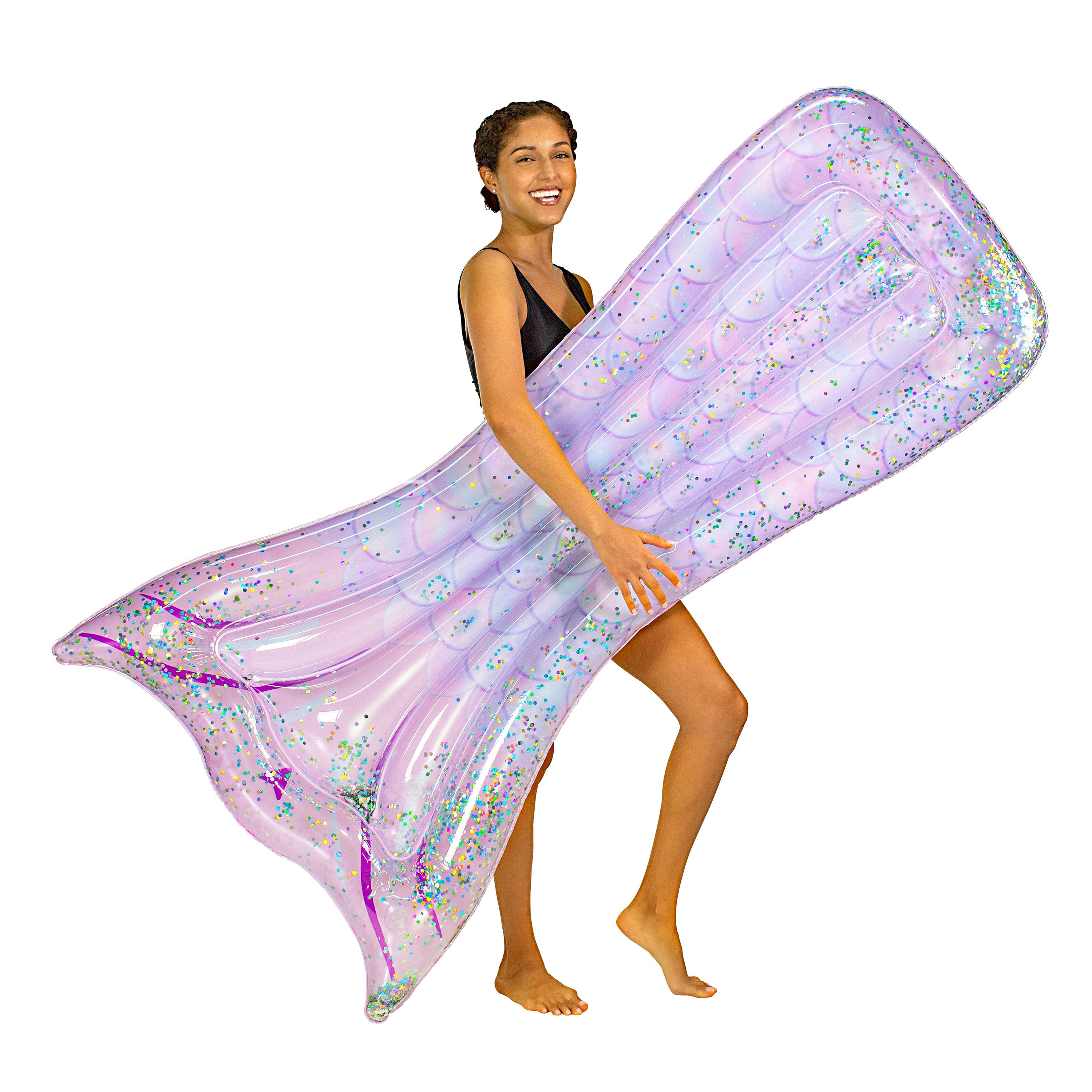 Mermaid Tail Glitter Pool Raft - 72 x 30"