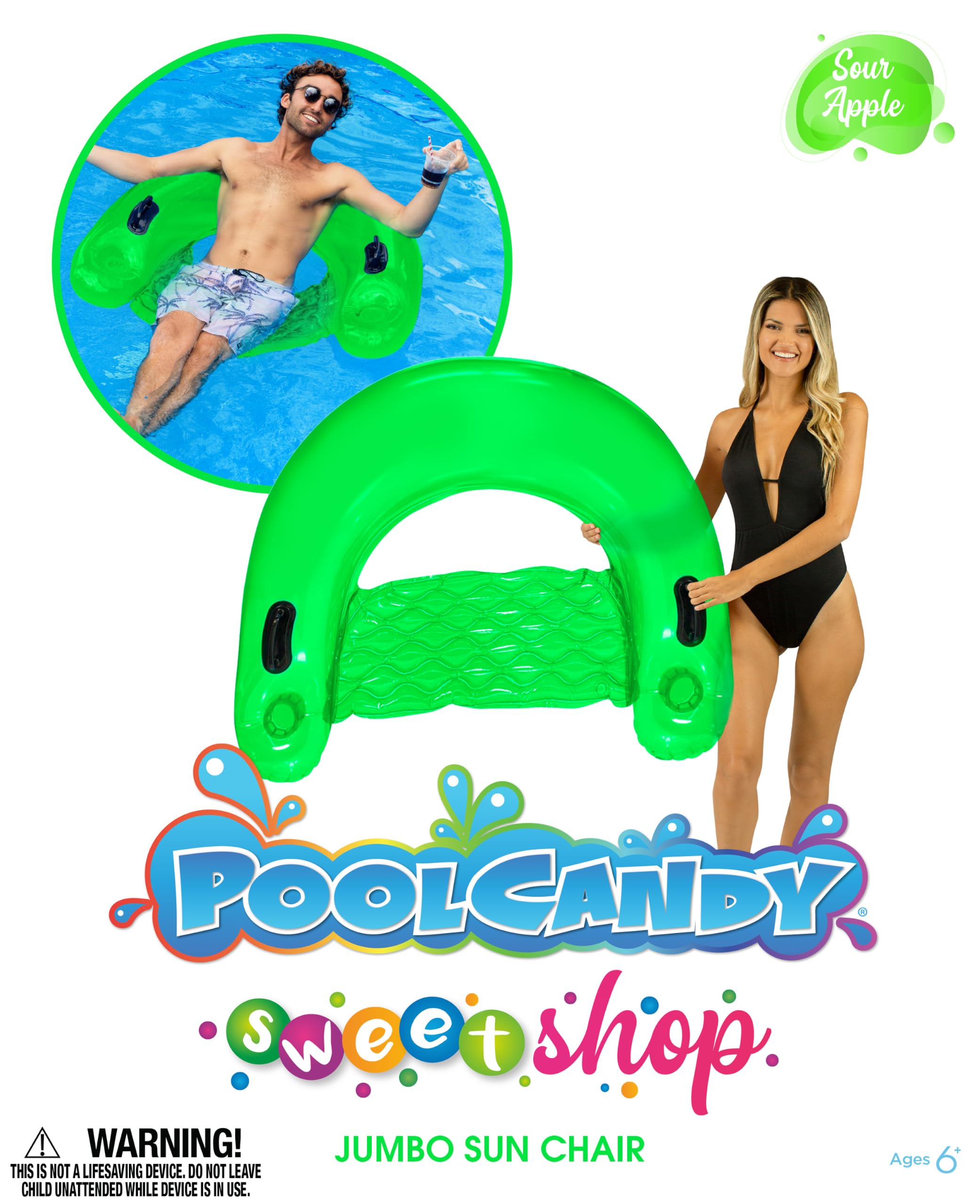Poolcandy Sweet Shop Jumbo Sun Chair - Sour Apple